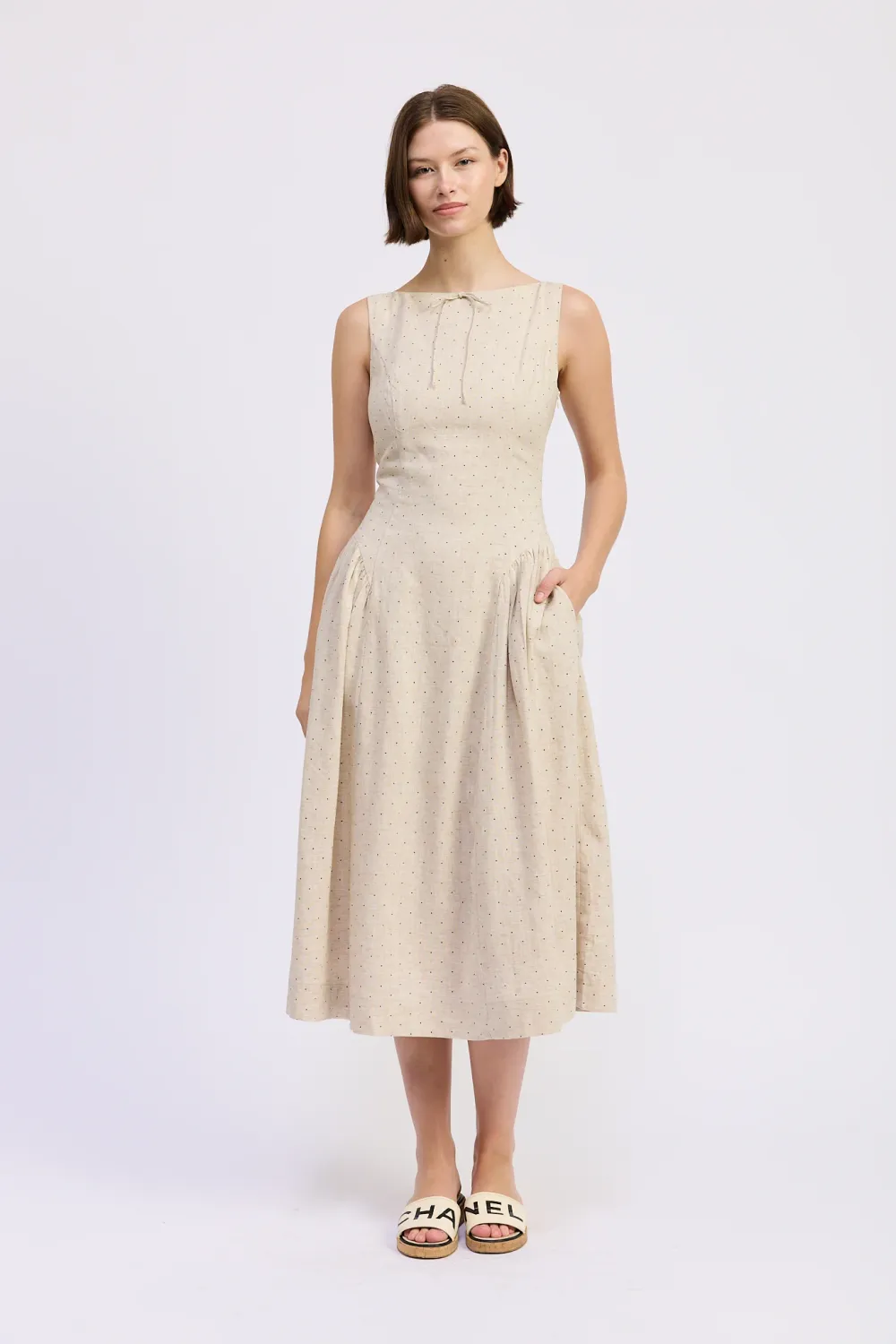 En Saison Blakely Midi Dress Blakely - Natural/Black