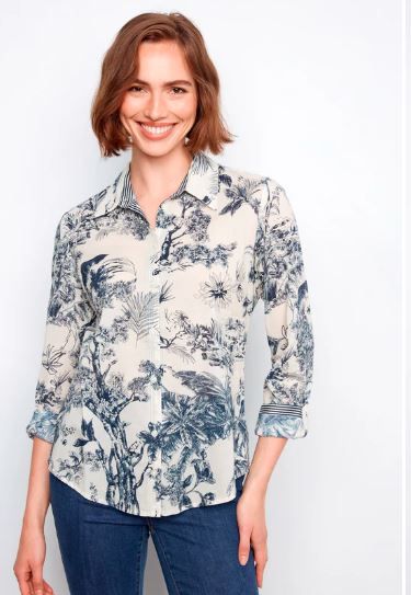 Charlie B Button Down Top- Versailles