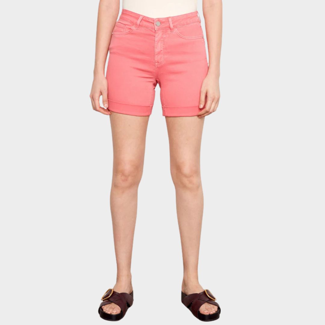 Charlie B Rolled Cuff Twill Shorts - Sorbet
