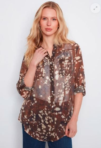 Charlie B Top Button Front- Speckle