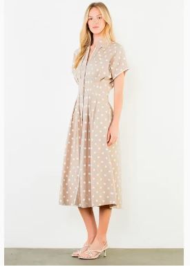 THML Dress Polka Dot- Beige