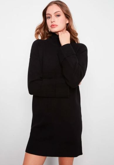Charlie B Sweater Dress- Black