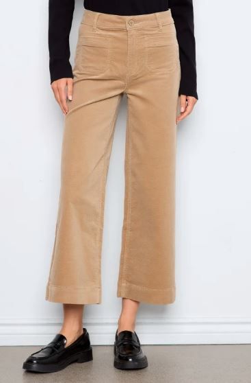 Charlie B Crop Wide Leg Corduroy -Latte