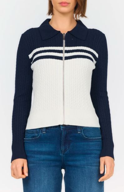 Dear John Sweater Nola- Navy and Cream