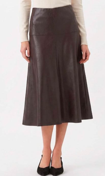 Karen Kane Skirt Leather- Chocolate