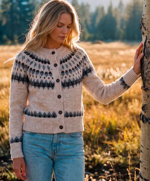 Karen Kane Sweater jacquard- Oat