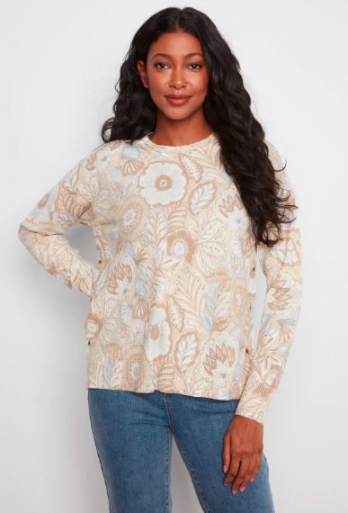 Charlie B Sweater with Side Buttons-  Bliss