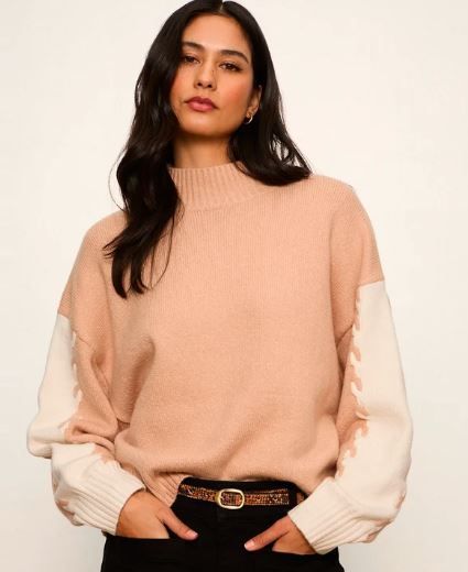 Sanctuary Sweater Color Block -Hazelnut