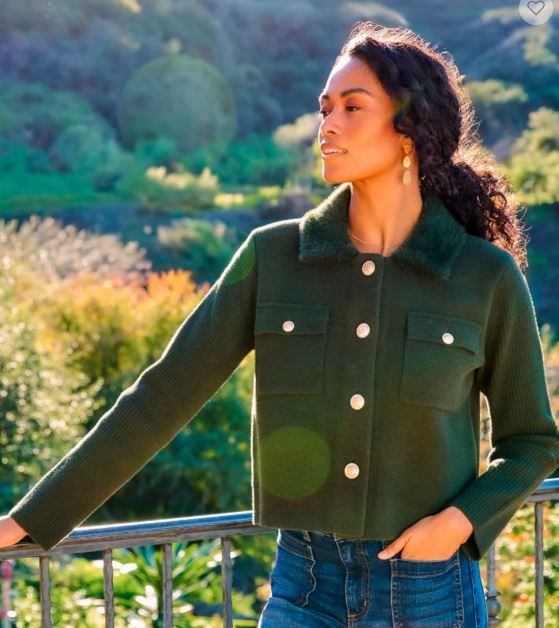 Karen Kane Sweater Jacket -Forest Green
