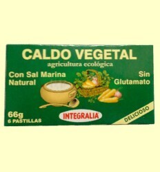 CALDO VEGETAL CON SAL MARINA NATURAL 6 PASTILLAS INTEGRALIA