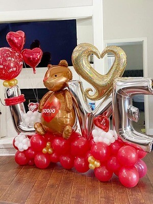 Balloons Bouquet Gigante Oso de Amor