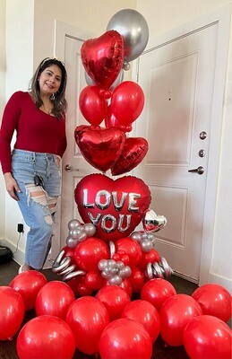 Balloons Bouquet I love you red 