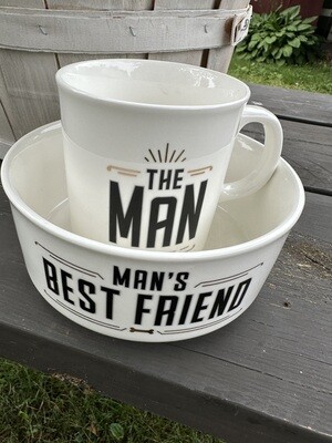 Mans Best Friend Mug + Dog Bowl Set