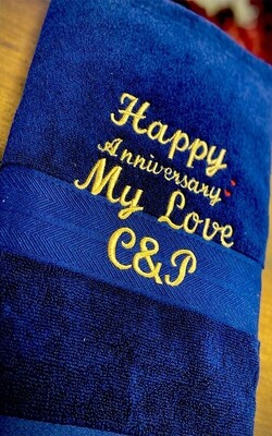 Love anniversary towel