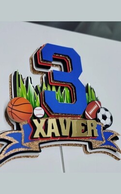 Personalized football cake topper