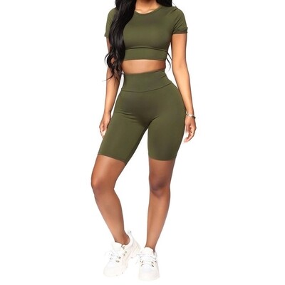 Cozy tall set for fitness Military Green 