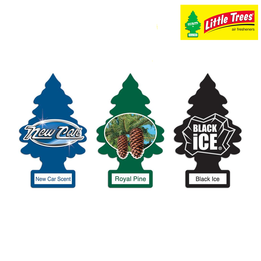 LITTLE TREES Air Fresheners (Pack of New Car Scent, Royal Pine and Black ice)
