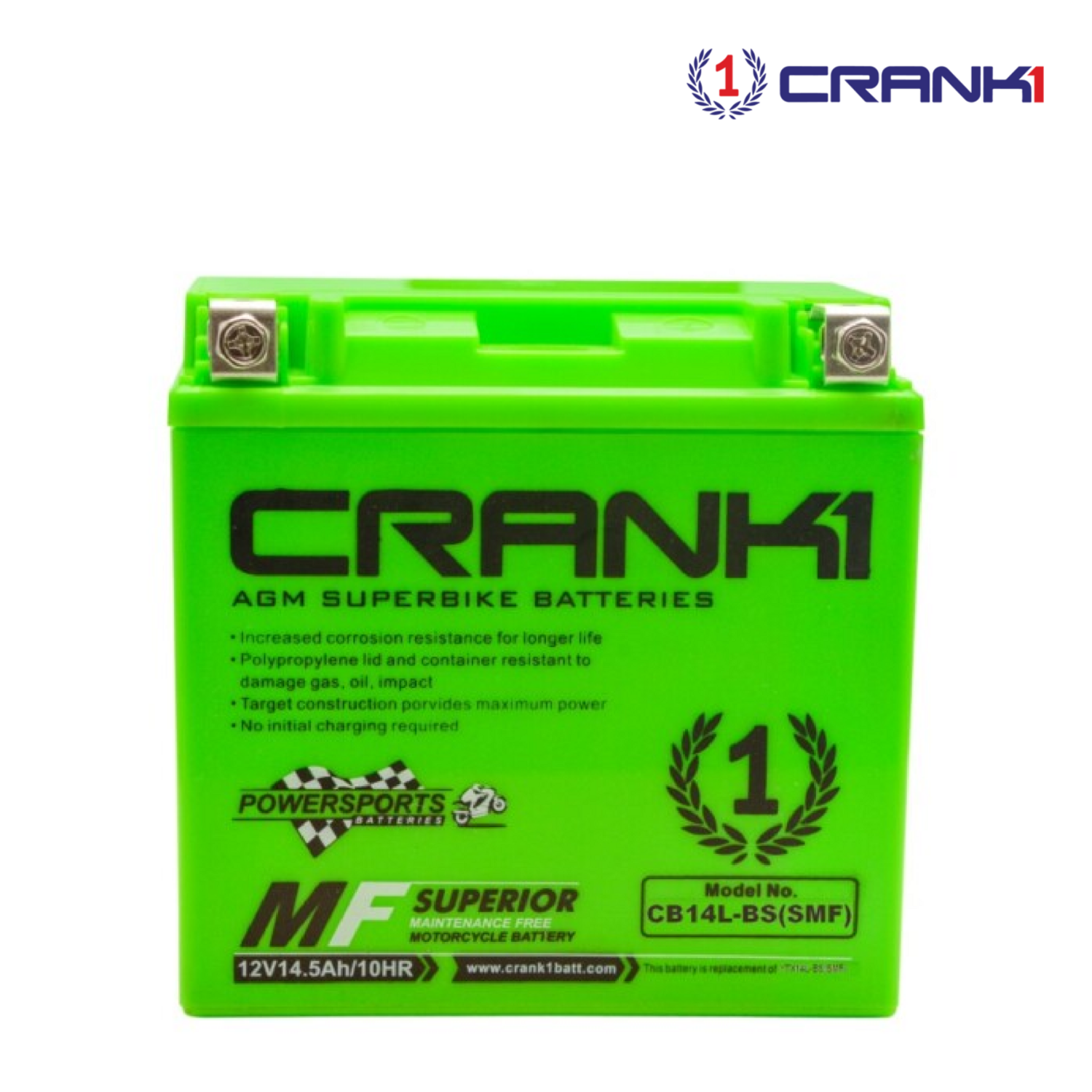 CRANK 1 AGM Superbike Batteries - CB14L-BS(SMF)