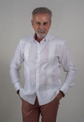 Cuban Guayabera Custom Made Fabric Lace Embroidery Linen