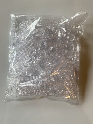 Clear Stem Clips in bag of 100 - 1.5"