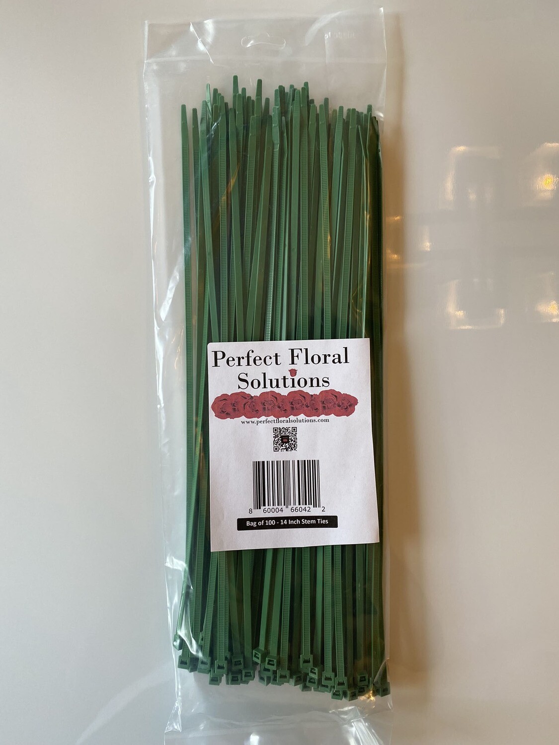 Green Bouquet Stem Ties in bag of 100- 14 inch
