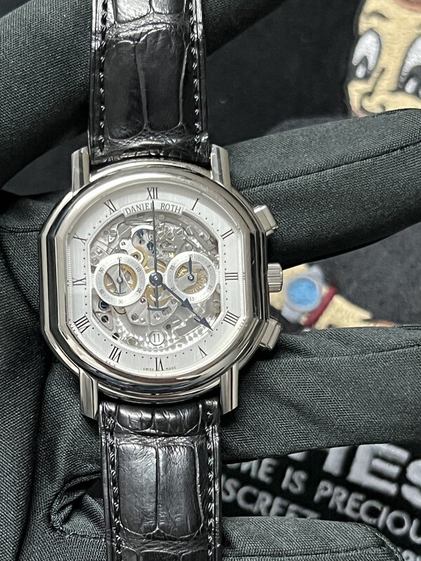 DANIEL ROTH 447.X.60 Skeleton White Gold Masters Chronograph Openworked Automatic 38mm EU