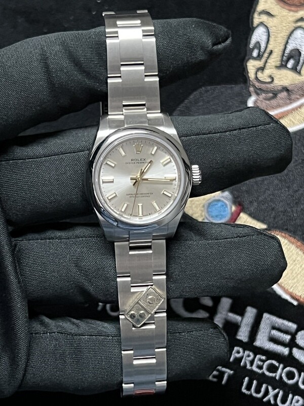 ROLEX Oyster Perpetual 276200 Dominos OP 28 Domino Special Edition Stainless Steel FULL SET EU