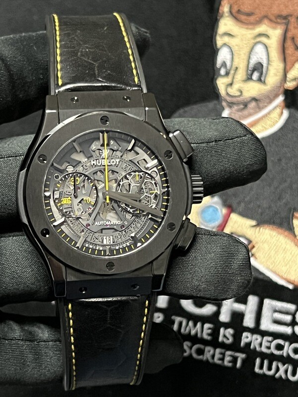 HUBLOT PELE Classic Fusion Chronograph Skeleton Aerofusion PELÉ Football Limited FULL SET EU