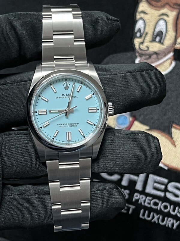 ROLEX 126000 Oyster Perpetual 36 Tiffany Blue Turquoise OP36 Stainless Steel 2021 FULL SET EU