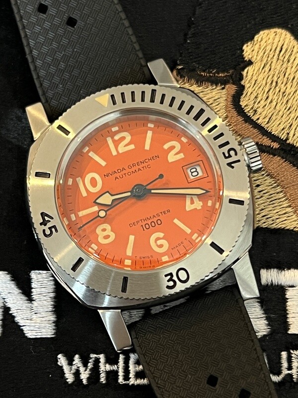 ​NIVADA GRENCHEN Depthmaster 1000 Orange LIMITED EDITION /10 14126A01 Date Automatic 39mm