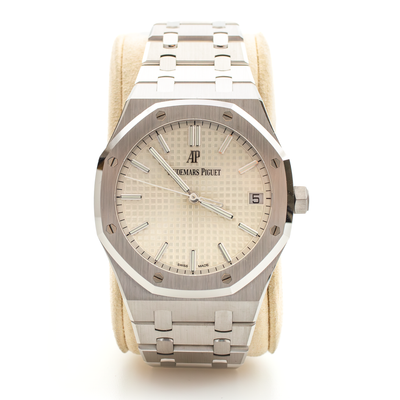 ​AUDEMARS PIGUET 15500ST Royal Oak White Silver Stainless Steel Selfwinding 41mm 2020 FULL SET