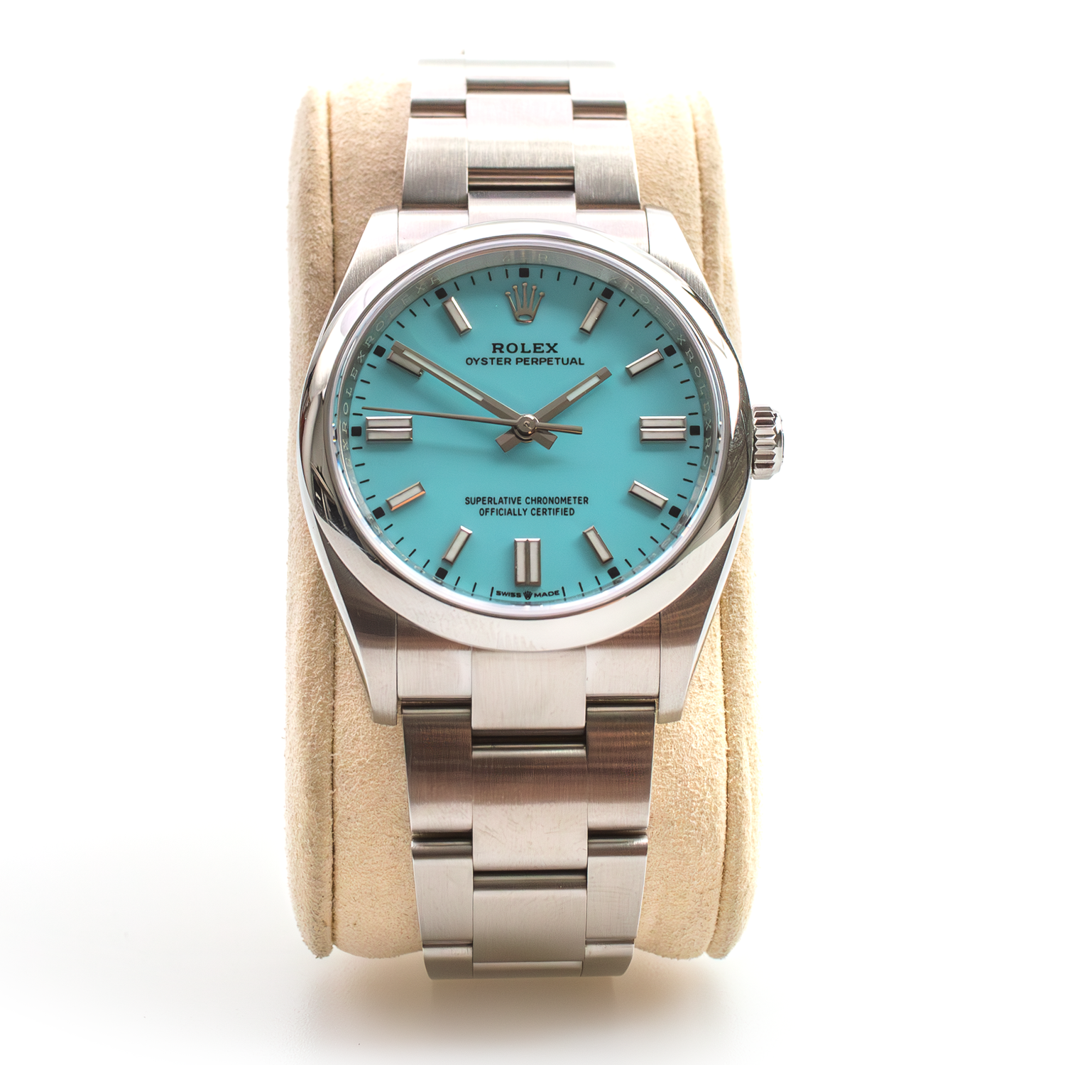 ROLEX 126000 Oyster Perpetual Tiffany Turquoise Blue 36mm OP36 Stainless Steel 2022 FULL SET