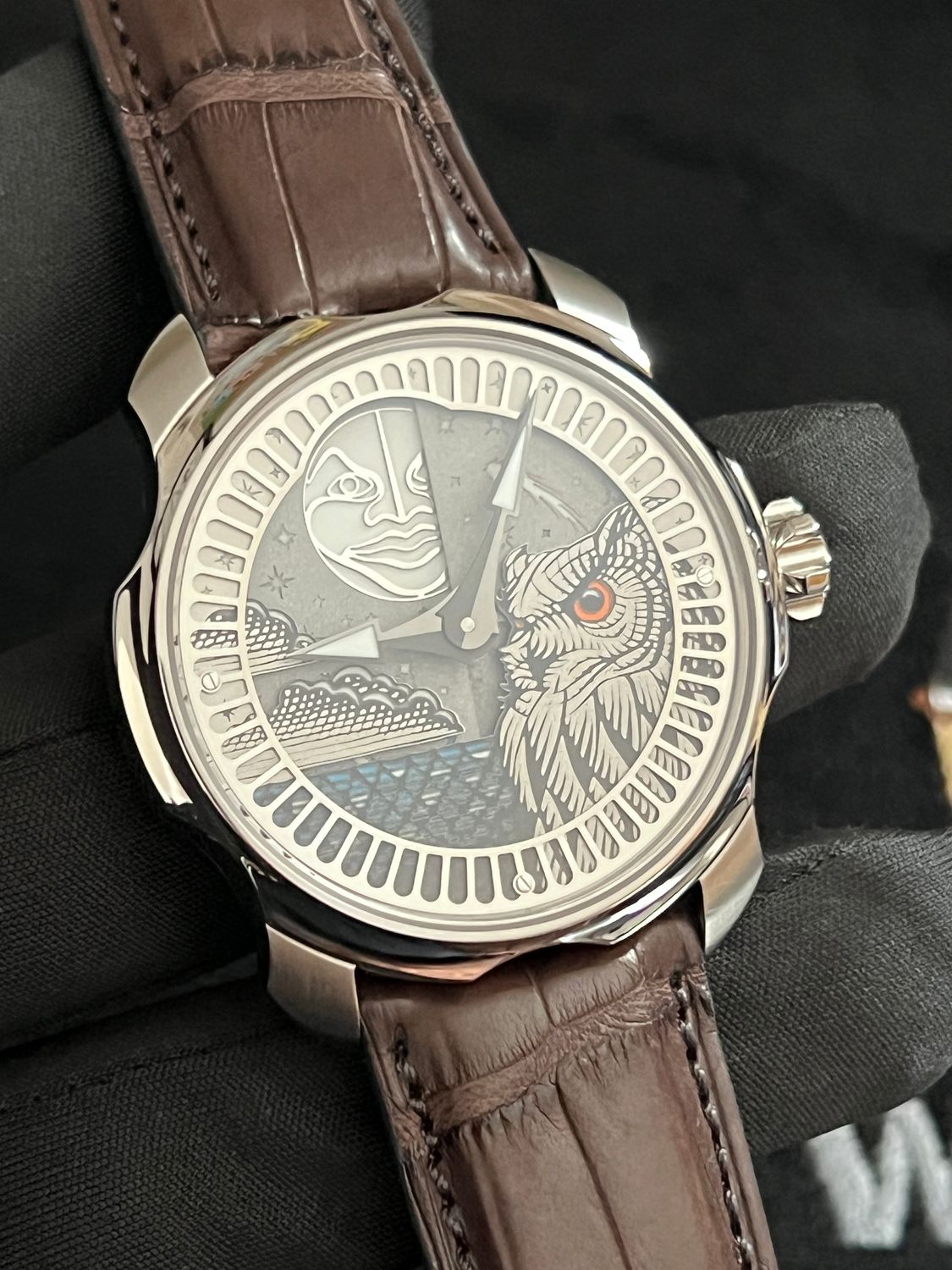 ​SARPANEVA Harvest Moon Nocturne Limited Edition /30 Moon Phase Owl Sea Stainless Steel Automatic 42mm 2022 FULL SET