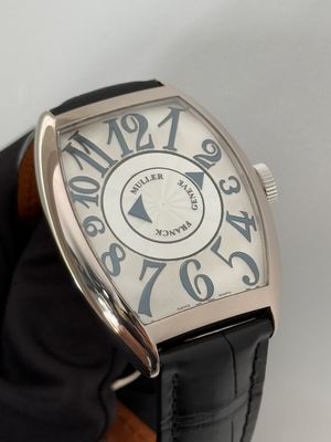 ​FRANCK MULLER Cintree Curvex Double Mystery 6850 DM 18K White Gold Circa 2020 Automatic cal. MVD FM 2800-MY 34mm x 47mm Silver FULL SET