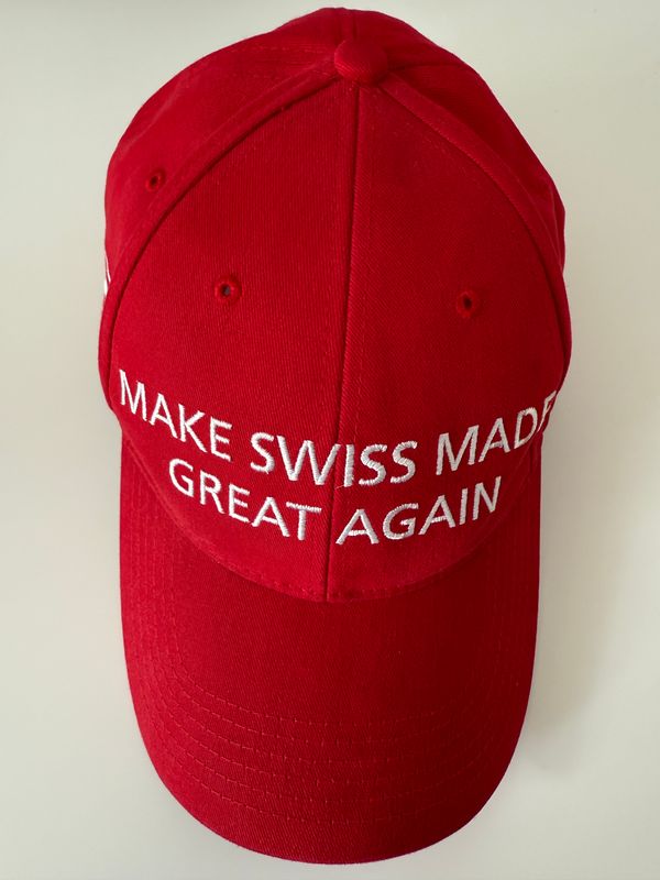 H. MOSER &amp; CIE. MAKE SWISS MADE GREAT AGAIN Red Adjustable Cap Hat MAGA 2024