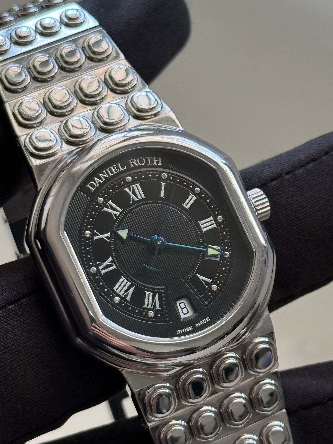 ​DANIEL ROTH Le Sentier T157 Lego Black Roman Date Stainless Steel 32mm Automatic FULL SET 1998