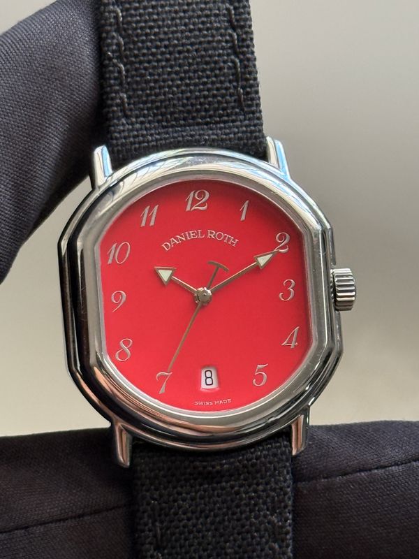 DANIEL ROTH Le Sentier S177 Coral Red Orange Stella Date Breguet Stainless Steel 32mm Automatic 2000 DANIEL ROTH Le Sentier S177 Coral Red Orange Stella Date Breguet Stainless Steel 32mm Automatic 2000