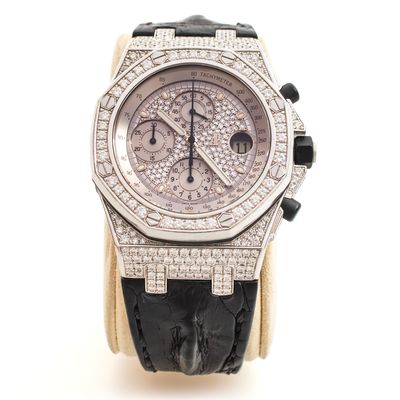 AUDEMARS PIGUET Royal Oak Offshore Chronograph 26067BC Factory Diamonds White Gold 42mm EXTRACT PAPERS