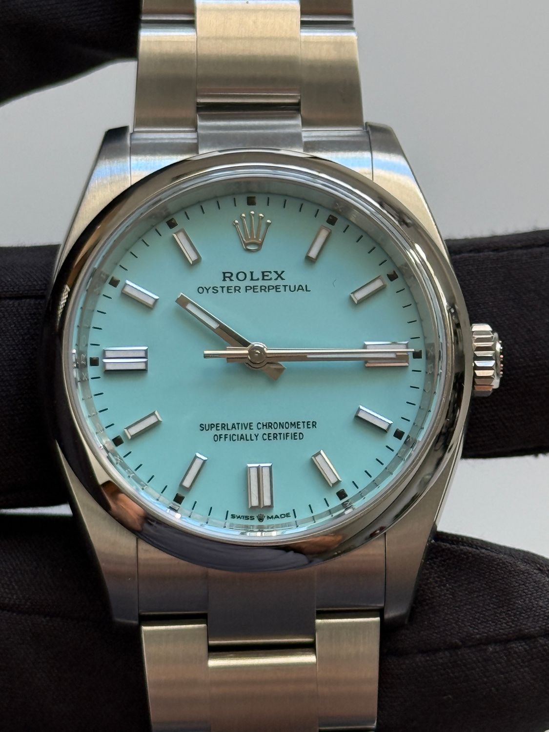 ROLEX Oyster Perpetual 36 Tiffany Turquoise Blue 126000 OP36 Stainless Steel 36mm FULL SET STICKERS 2022