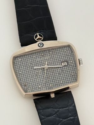 BUECHE GIROD Mercedes Benz 11702 Car Radiator Grille Tristar Date White Gold Automatic 1960's 37mm