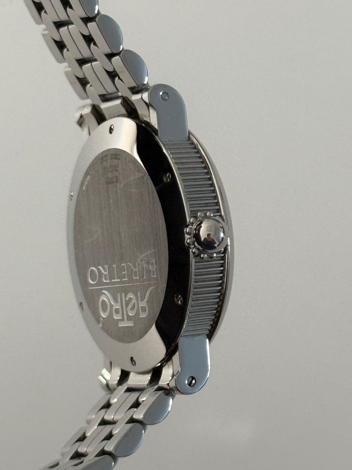 ​GERALD GENTA Bi-Retro G.3734 Jump Hour Retrograde Black Automatic 36mm Stainless Steel FULL SET 2000’s