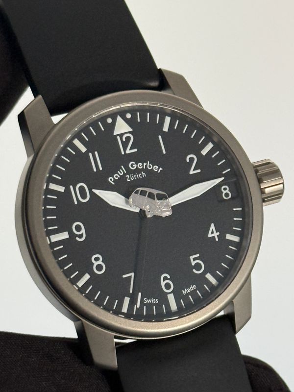 ​PAUL GERBER Zurich 420-XXX Automobile Car Piece Unique 1/1 Date Titanium 42mm Automatic FULL SET 2015