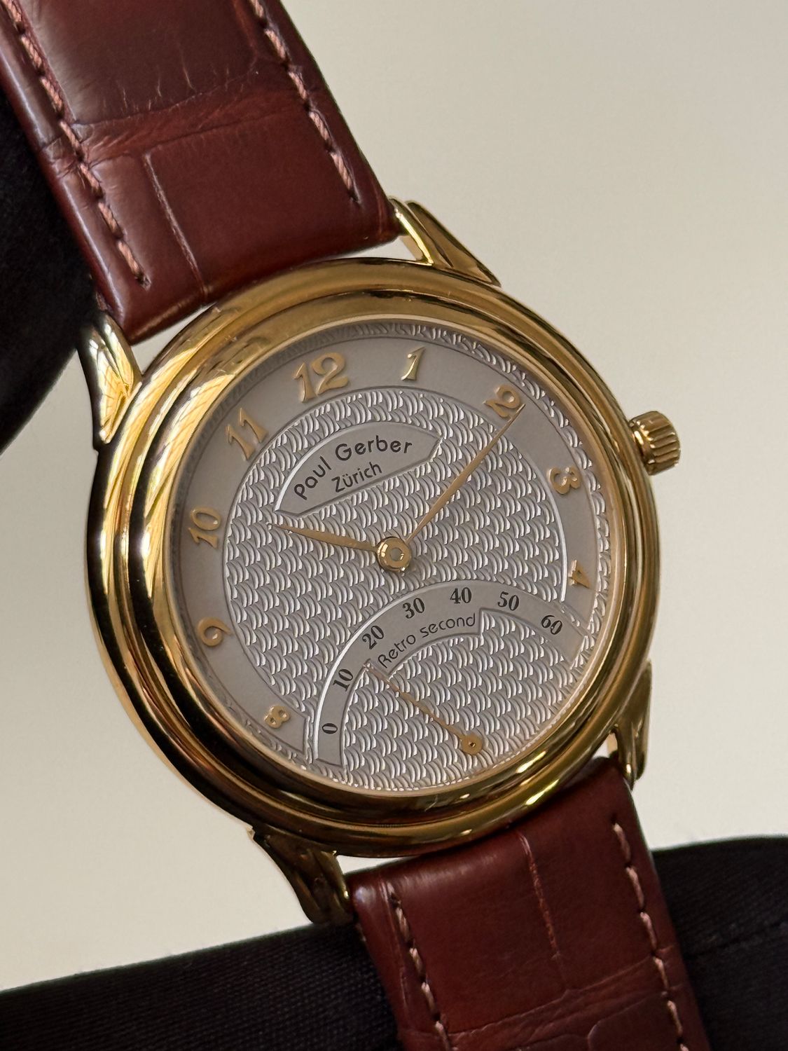 ​PAUL GERBER Zurich Retro Second 153SP Retrograde Breguet Yellow Gold 36mm Manual Cal. 15 FULL SET 2024