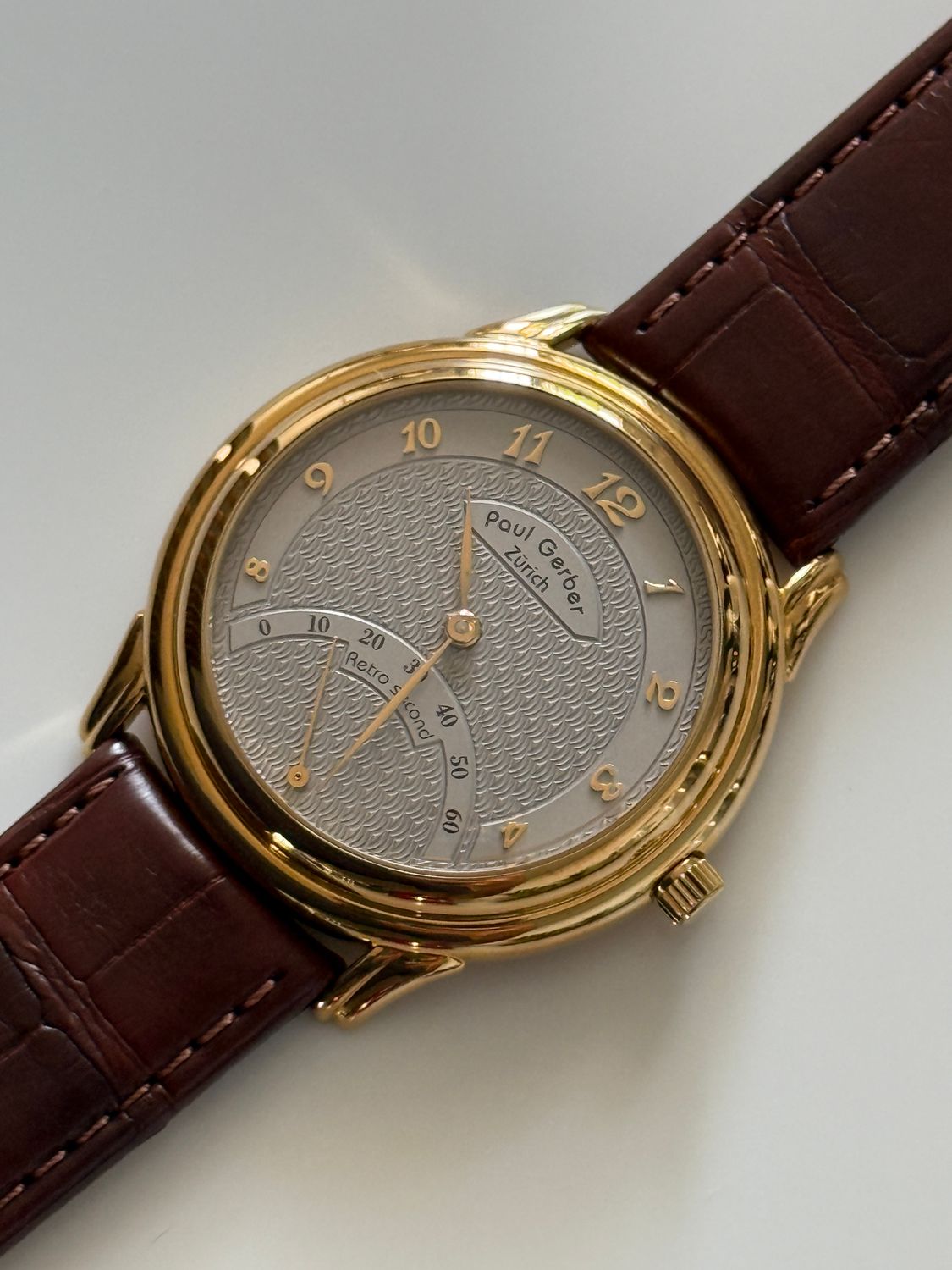 ​PAUL GERBER Zurich Retro Second 153SP Retrograde Breguet Yellow Gold 36mm Manual Cal. 15 FULL SET 2024