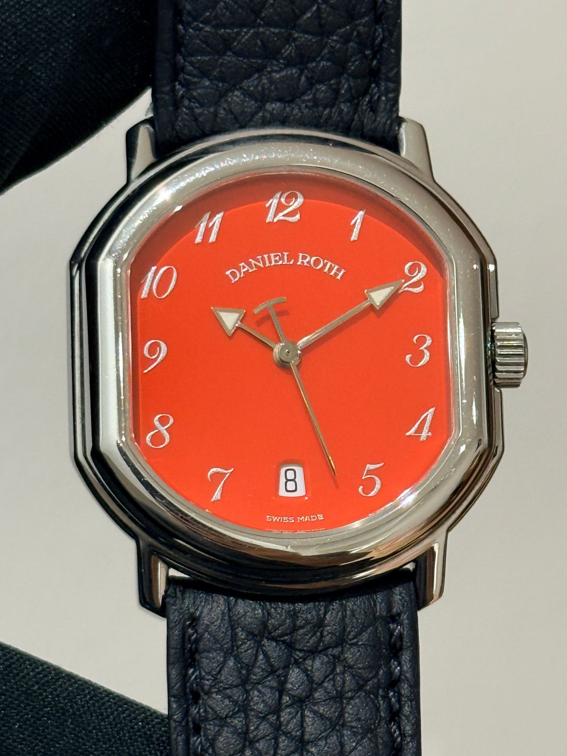 DANIEL ROTH Le Sentier T157 Coral Red Orange Stella Date Breguet Stainless Steel 32mm Automatic 1996
