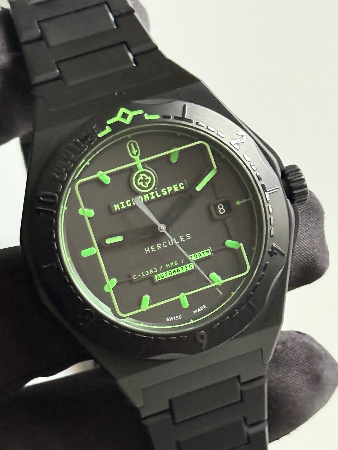 ​MICROMILSPEC Hercules Military Aviation Pilot 335 Fighter Squadron Stealth Limited Production Stainless Steel PVD Automatic 42mm 2025 FULL SET