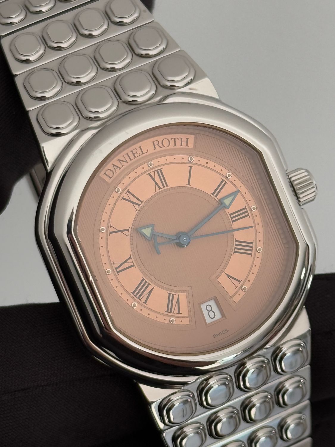 DANIEL ROTH Le Sentier S177 Lego Salmon Roman Date Stainless Steel 36mm Automatic 1997