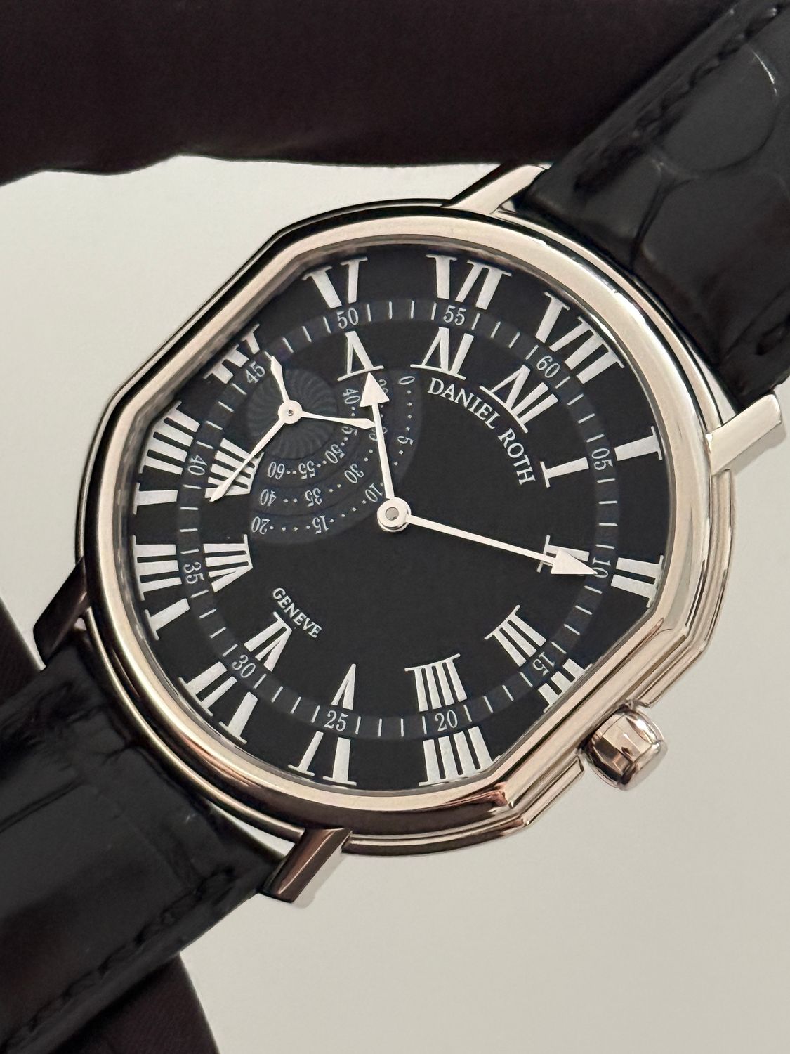 ​DANIEL ROTH Academie Athys II 109.Y.60 Ellipse Black Roman Small Seconds 18k White Gold 44mm Manual FULL SET 2022