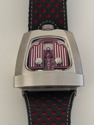 ​MB&amp;F HMX Horological Machine 10th Anniversary Ferrari Red Driver Jump Hour Automatic Titanium Stainless Steel 2015