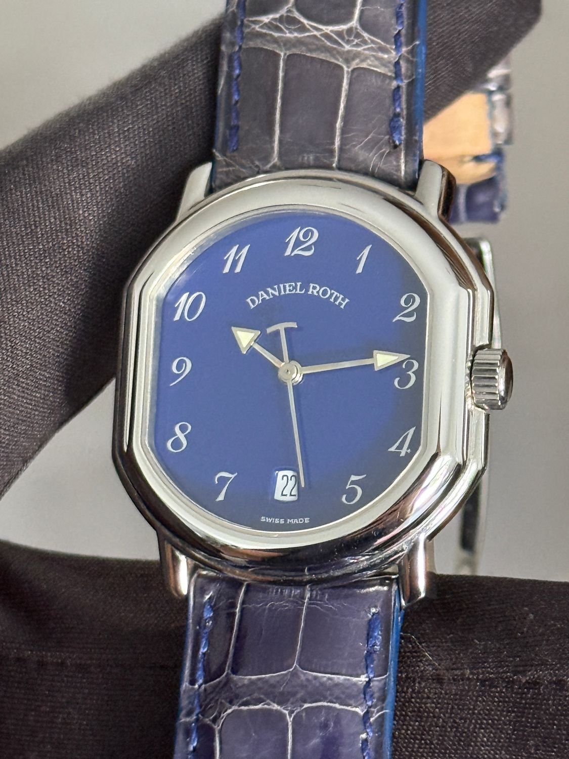 ​DANIEL ROTH Le Sentier T157 Midnight Blue Lacquer Stella Date Breguet Stainless Steel 32mm Automatic 1996